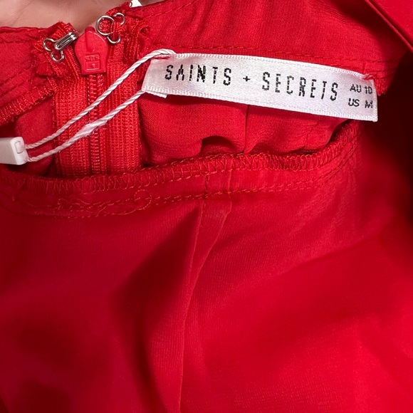 Hello Molly Saints & Secrets Red Ruched Strapless Mini Dress NEW Size Medium - Picture 7 of 14